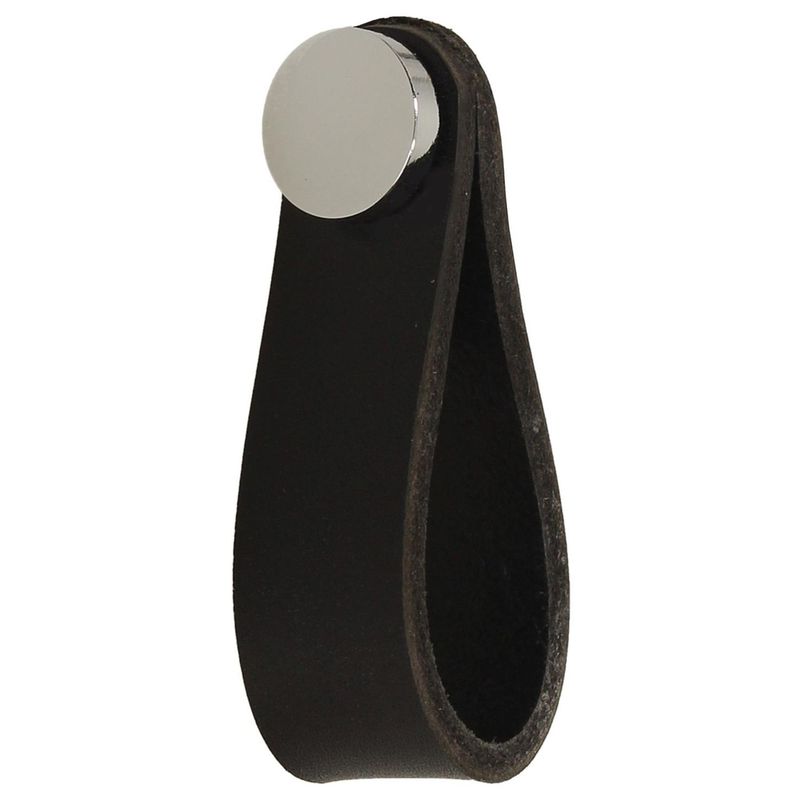 FIXSER - Jalador de Perilla Piel Negra Botón Brillo GL24