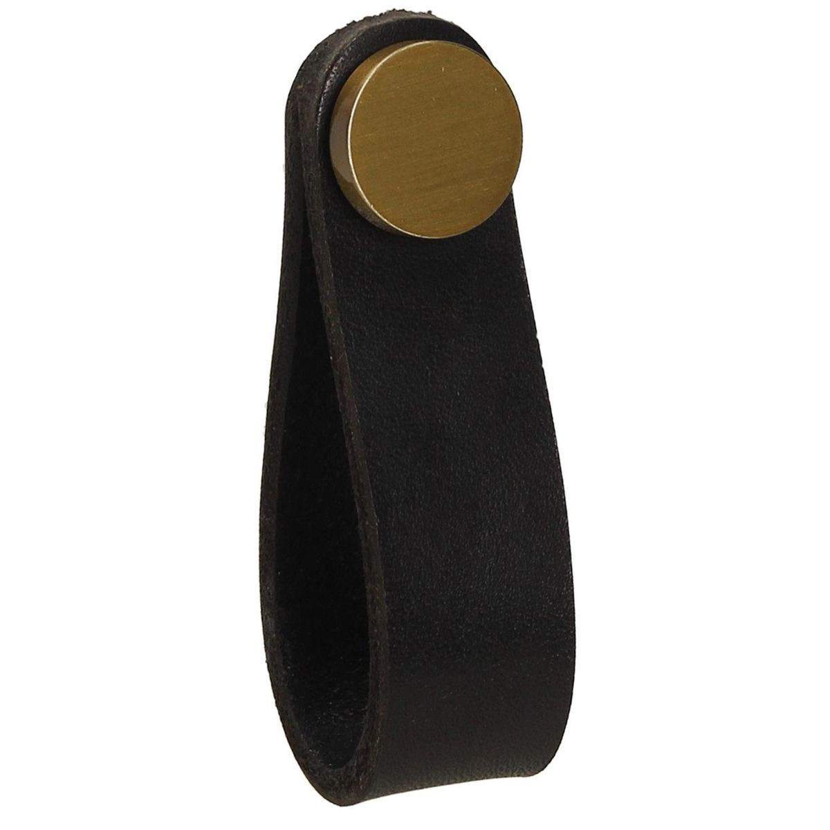 FIXSER - Jalador de Perilla Piel Negra Botón Oro GL24