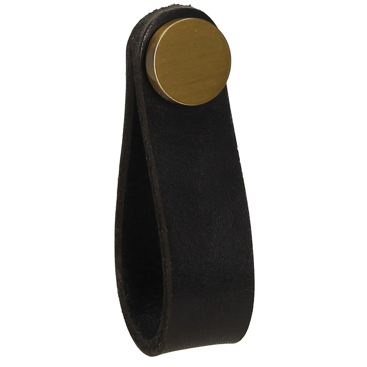 FIXSER - Jalador de Perilla Piel Negra Botón Oro GL24