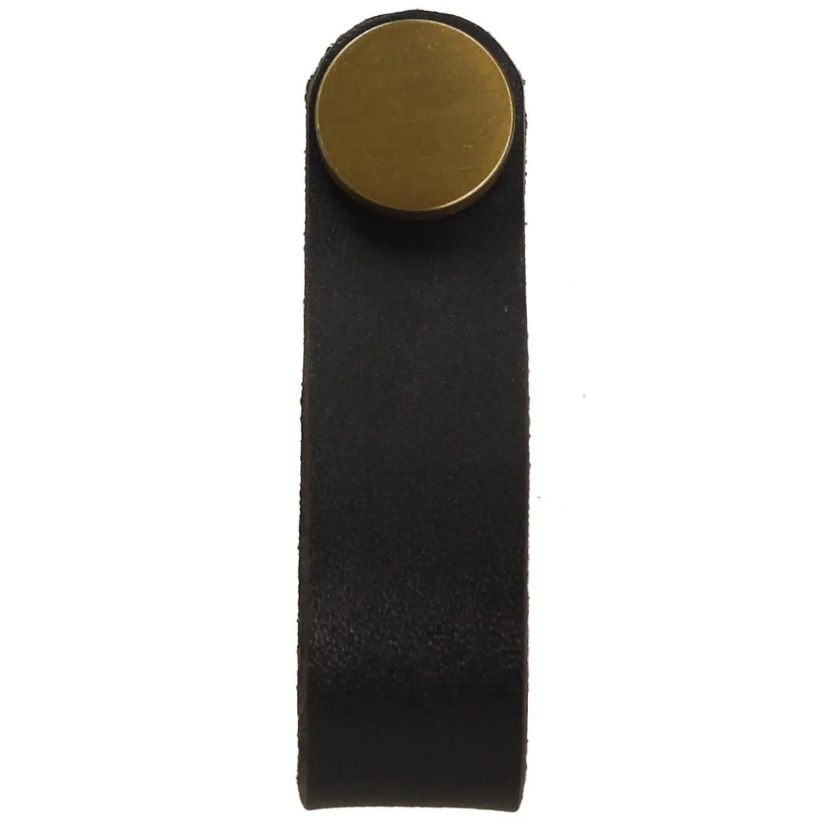 FIXSER - Jalador de Perilla Piel Negra Botón Oro GL24