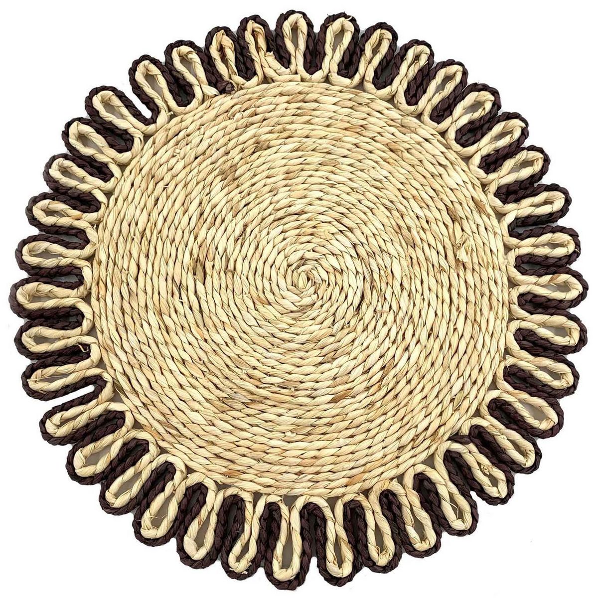 JUST HOME COLLECTION - Individual Redondo 38x38cm Natural/Café