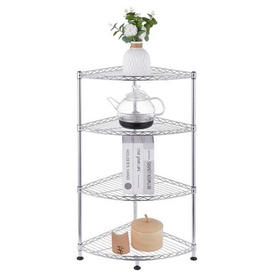 Estante Esquinero Cromado 4 Niveles 35x80x35cm