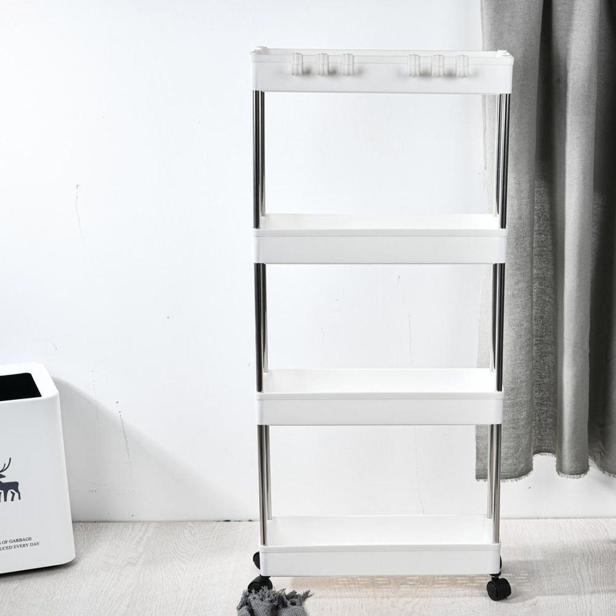 JUST HOME COLLECTION - Carrito Multiuso 4 Niveles Plástico
