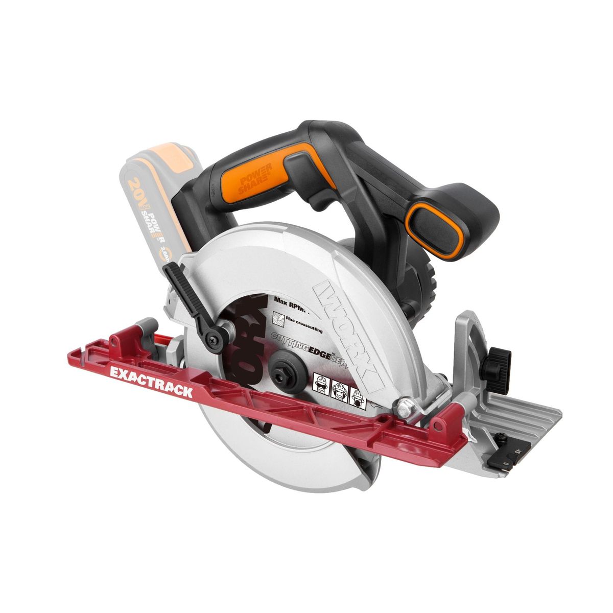 WORX - Sierra Circular Inalámbrica Worx 4.5" 20V +  Disco + Llave (Sin batería) 