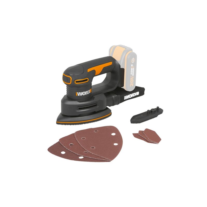 WORX - Lijadora Multiple Inalámbrica 5en1 20V + Accesorios (Sin batería) Worx