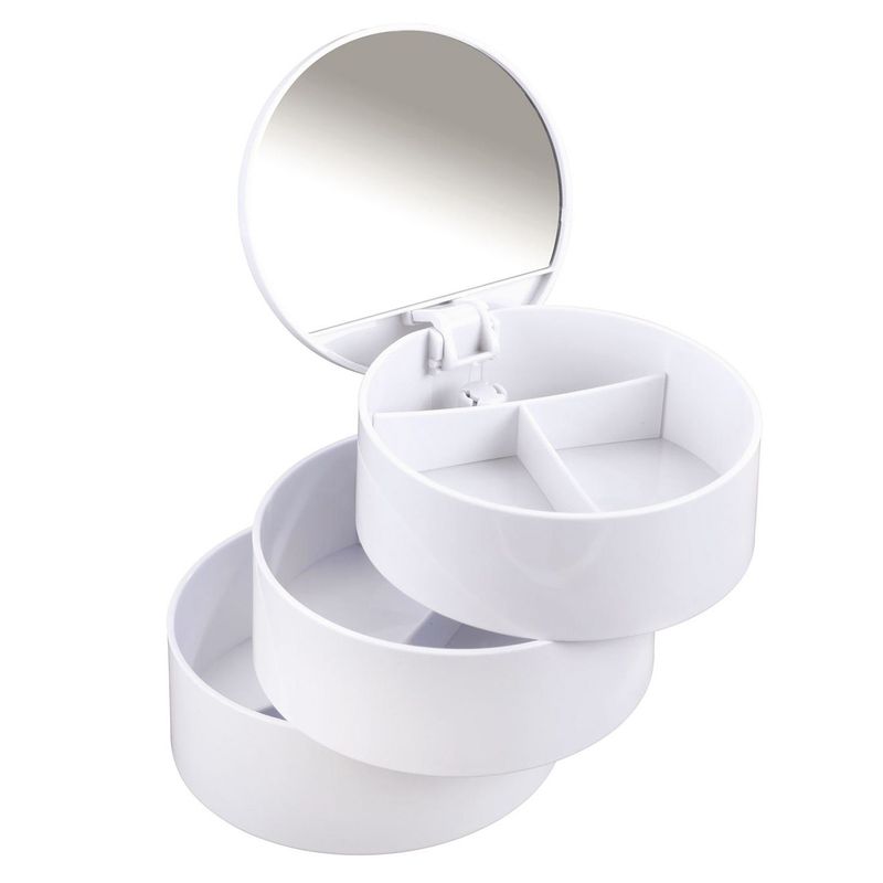 WENKO - Organizador Cosmetiquero Plástico 3 Niveles Blanco