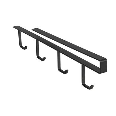 Colgador Armario Tazas 4 Ganchos Negro