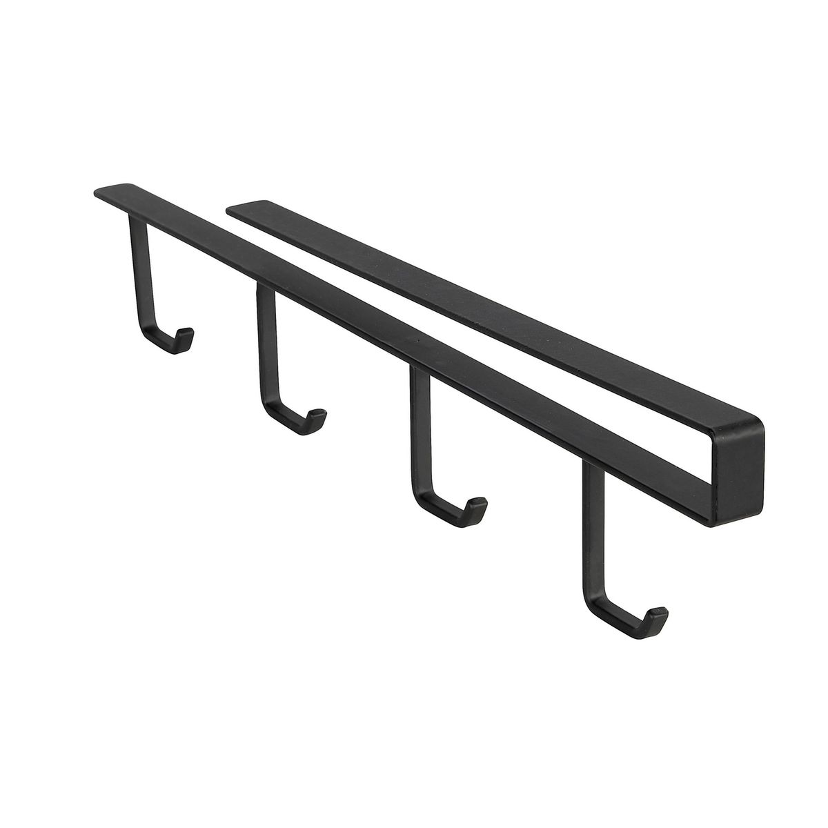 WENKO - Colgador Armario Tazas 4 Ganchos Negro