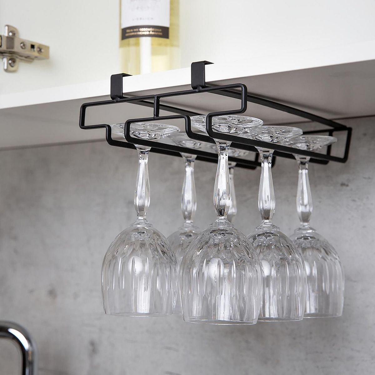 WENKO - Colgador de Copas Negro