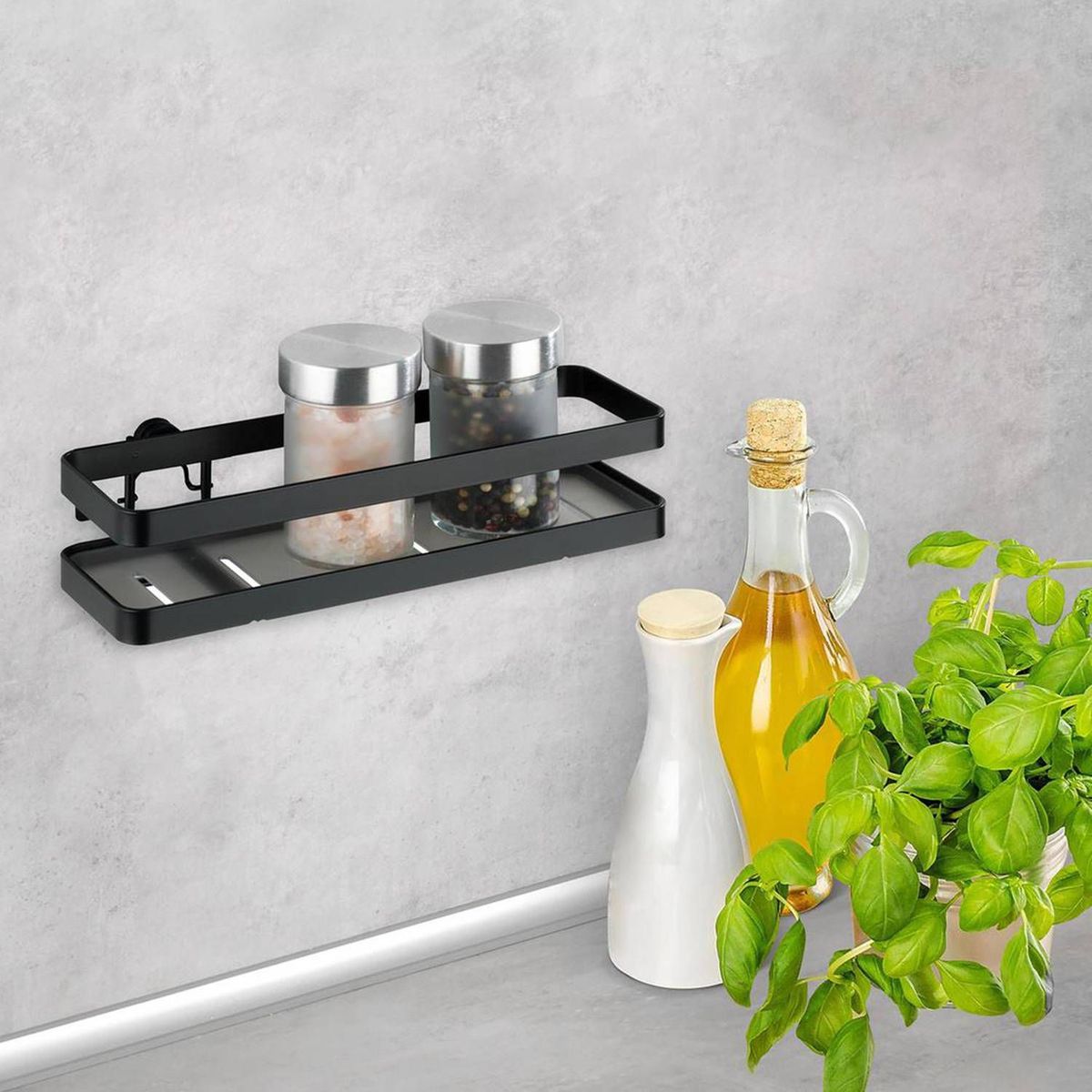 WENKO - Organizador de Cocina Especiero 22x7x5.5cm Negro