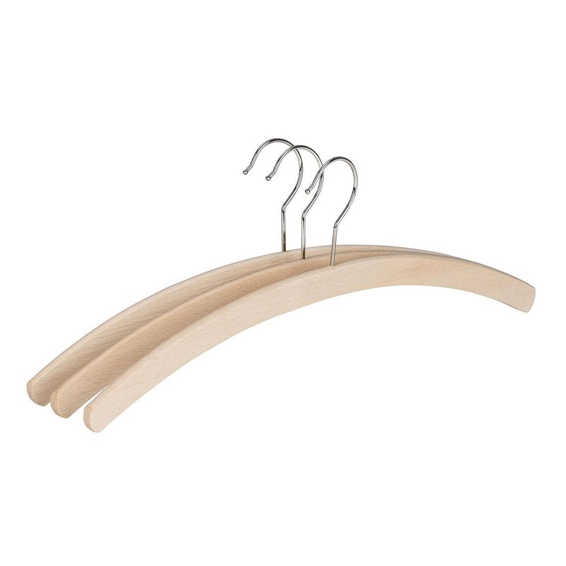 WENKO - Set X3 Colgador de Ropa de Madera Natural