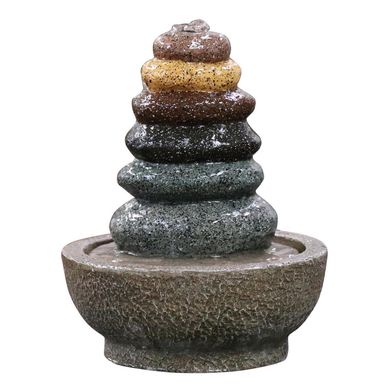 Fuente de Agua Cadiz Piedra Polvo, Resina 15.68x20.5x15.68cm