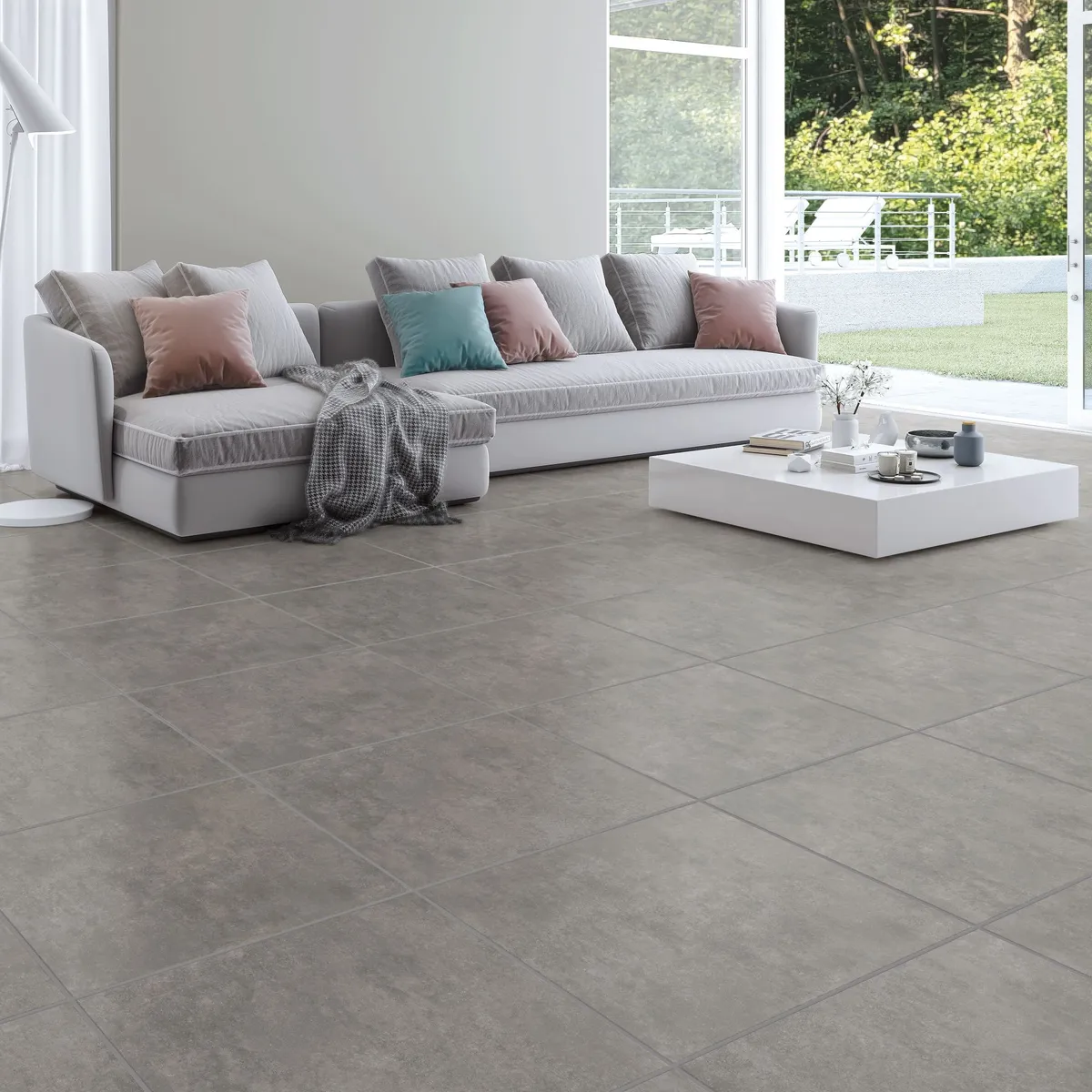 HOLZTEK - Cerámica Gris Cementicio 62X62cm 2.32m2 Elemento Cinza Plus