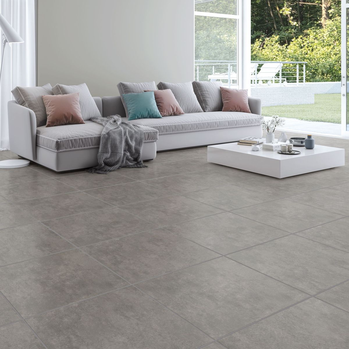 HOLZTEK - Cerámica Gris Cementicio 62X62cm 2.32m2 Elemento Cinza Plus
