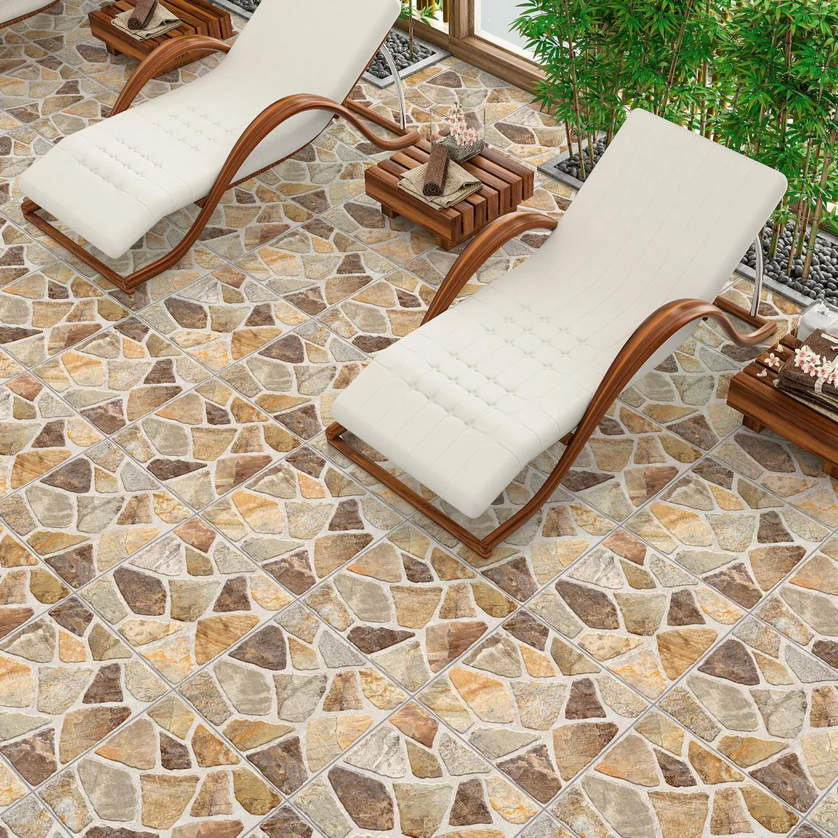 HOLZTEK - Ceramica Marrón Rustico 45x45cm 2m2