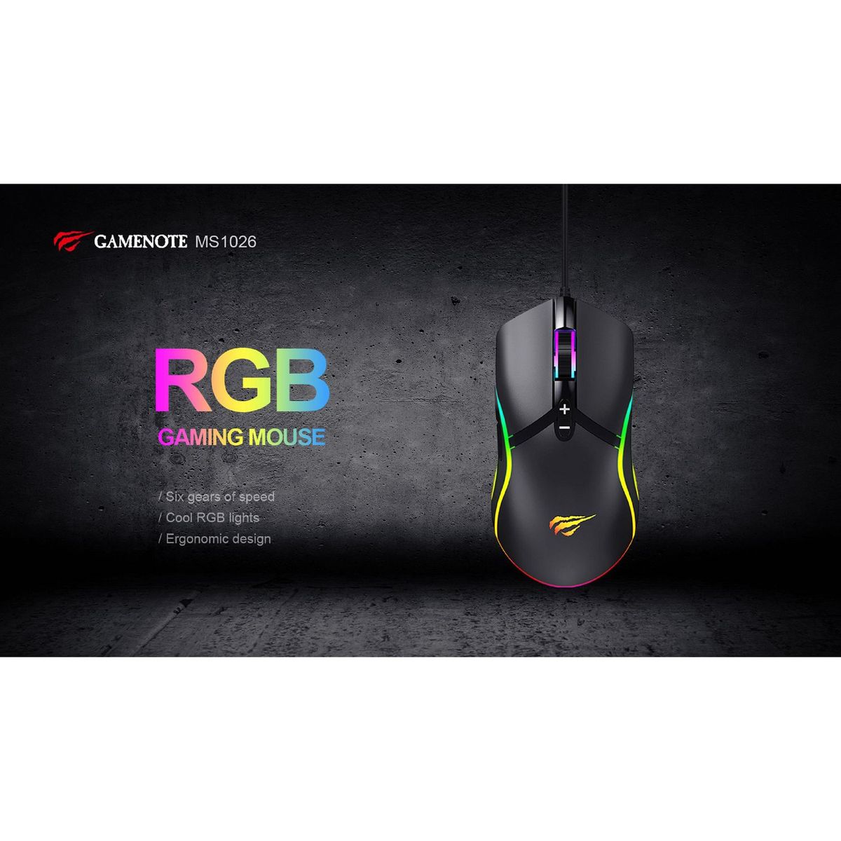 HAVIT - Mouse Gaming Eléctrico 7 Botones Havit Negro