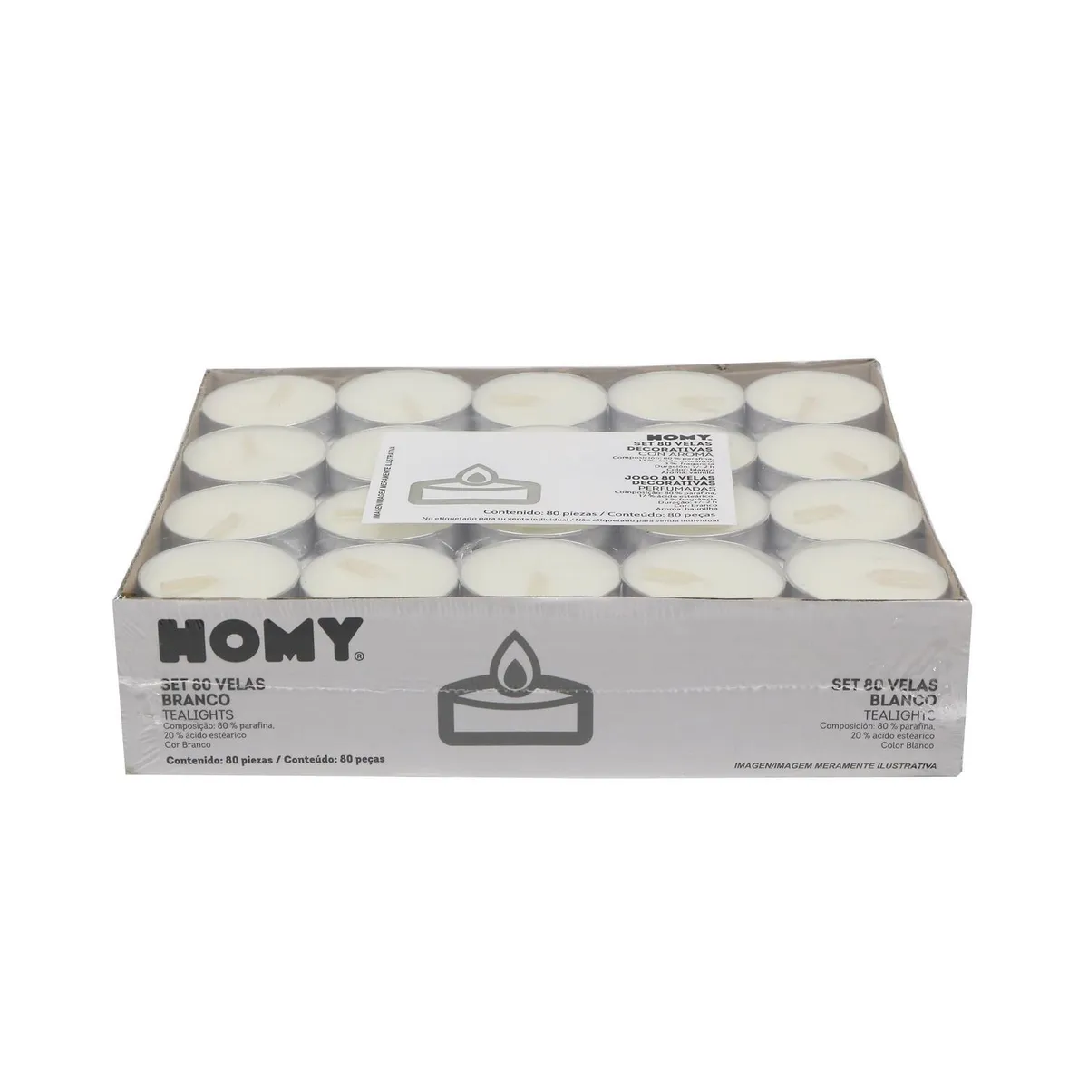 JUST HOME COLLECTION - Set 80 Tealights Blanco