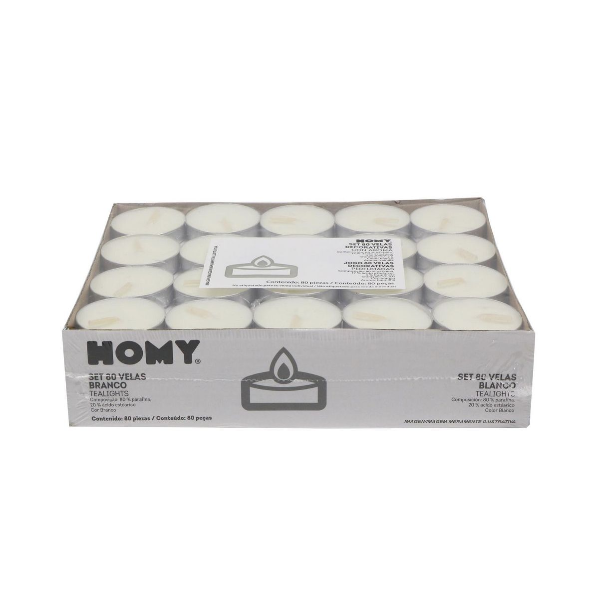 JUST HOME COLLECTION - Set 80 Tealights Blanco