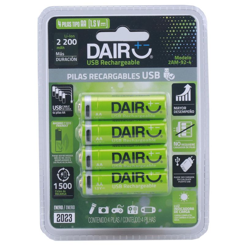 DAIRU - Pila Recargable Dairu AAA 690MAH Micro x4 unidades