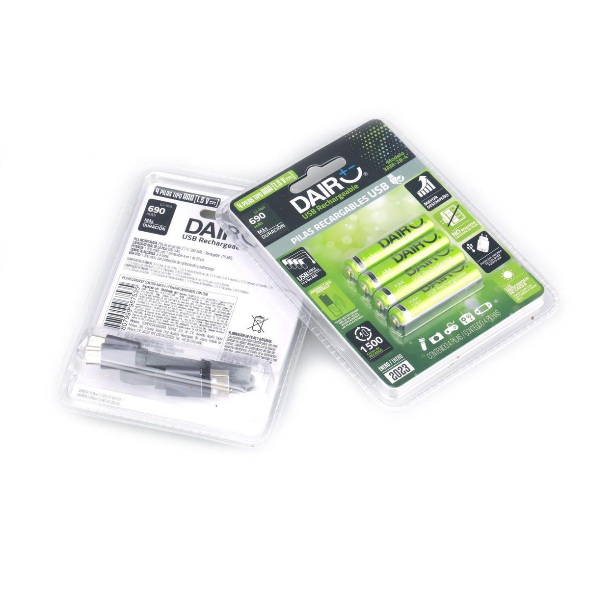 DAIRU - Pila Recargable Dairu AAA 690MAH Micro x4 unidades