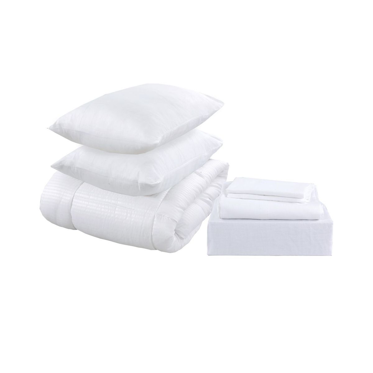 HOMY - Combo Plumón 2 Plazas Blanco + Sábana 144 Hilos