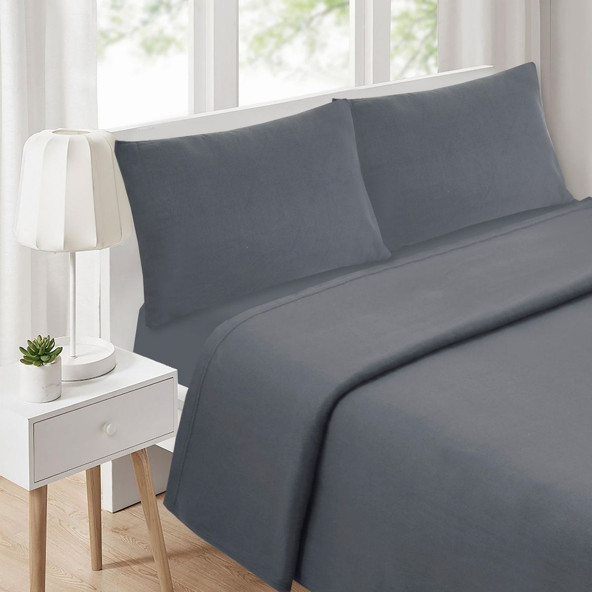 HOMY - Sábana Polar Grafito 1.5plz