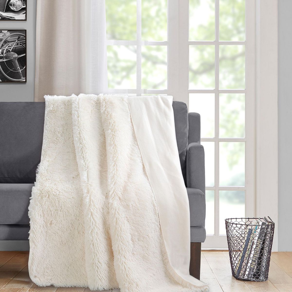 HOMY - Manta Vintage Blanca 125x150cm