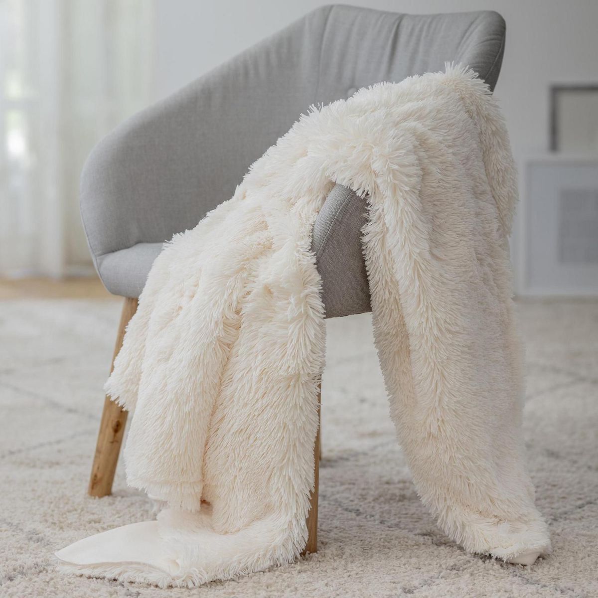 HOMY - Manta Vintage Blanca 125x150cm