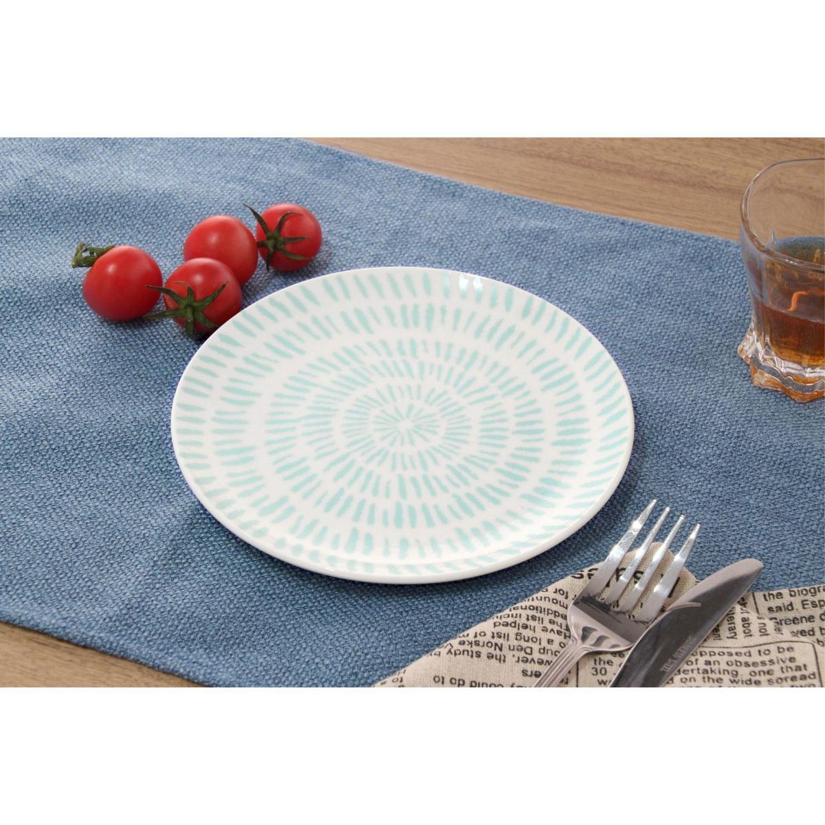 JUST HOME COLLECTION - Plato 19 cm Diseño Verde/Blanco