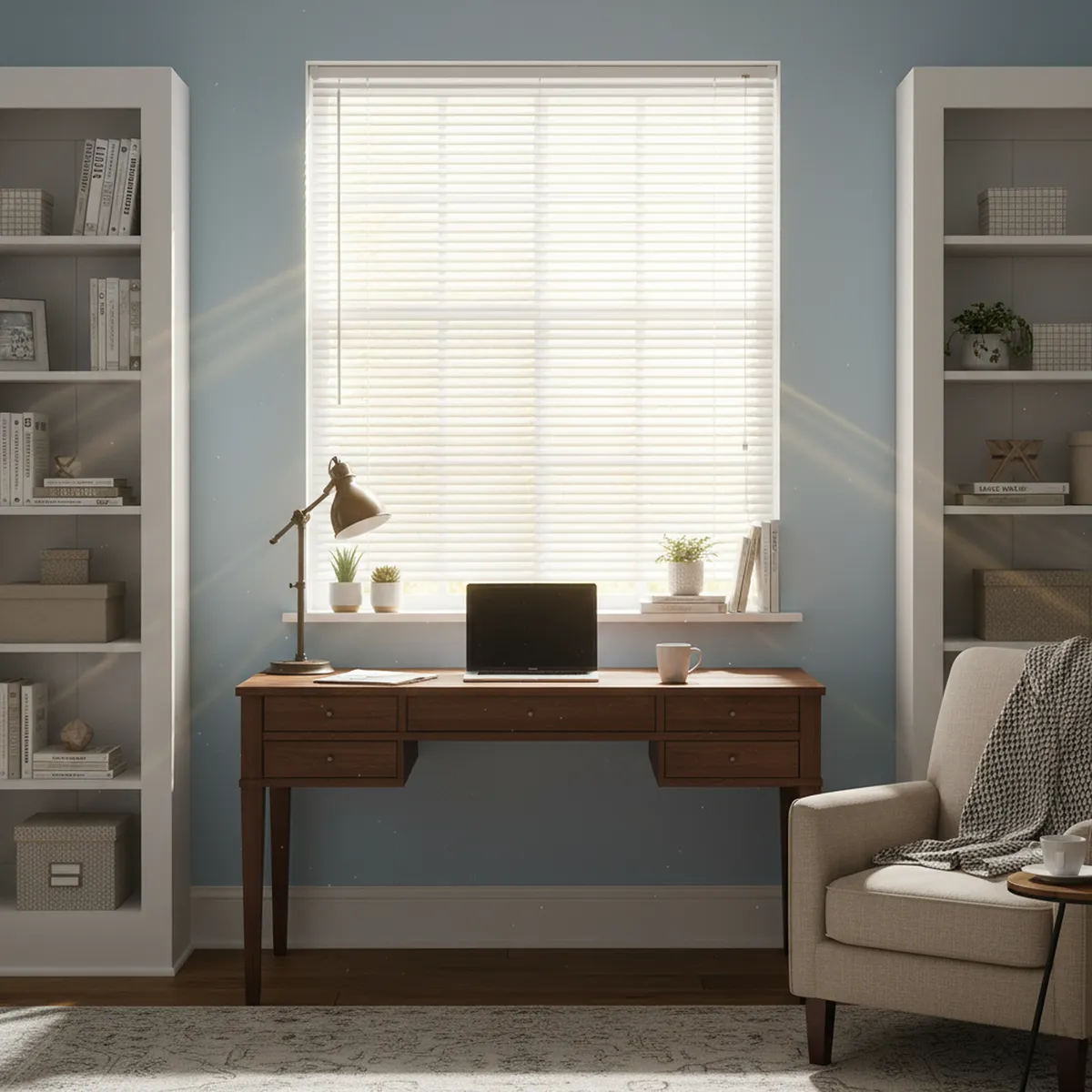 JUST HOME COLLECTION - Persiana Horizontal De PVC 140x165cm Blanco