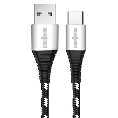 Cable USB a Type-C 2m Ubermann Blanco/Negro