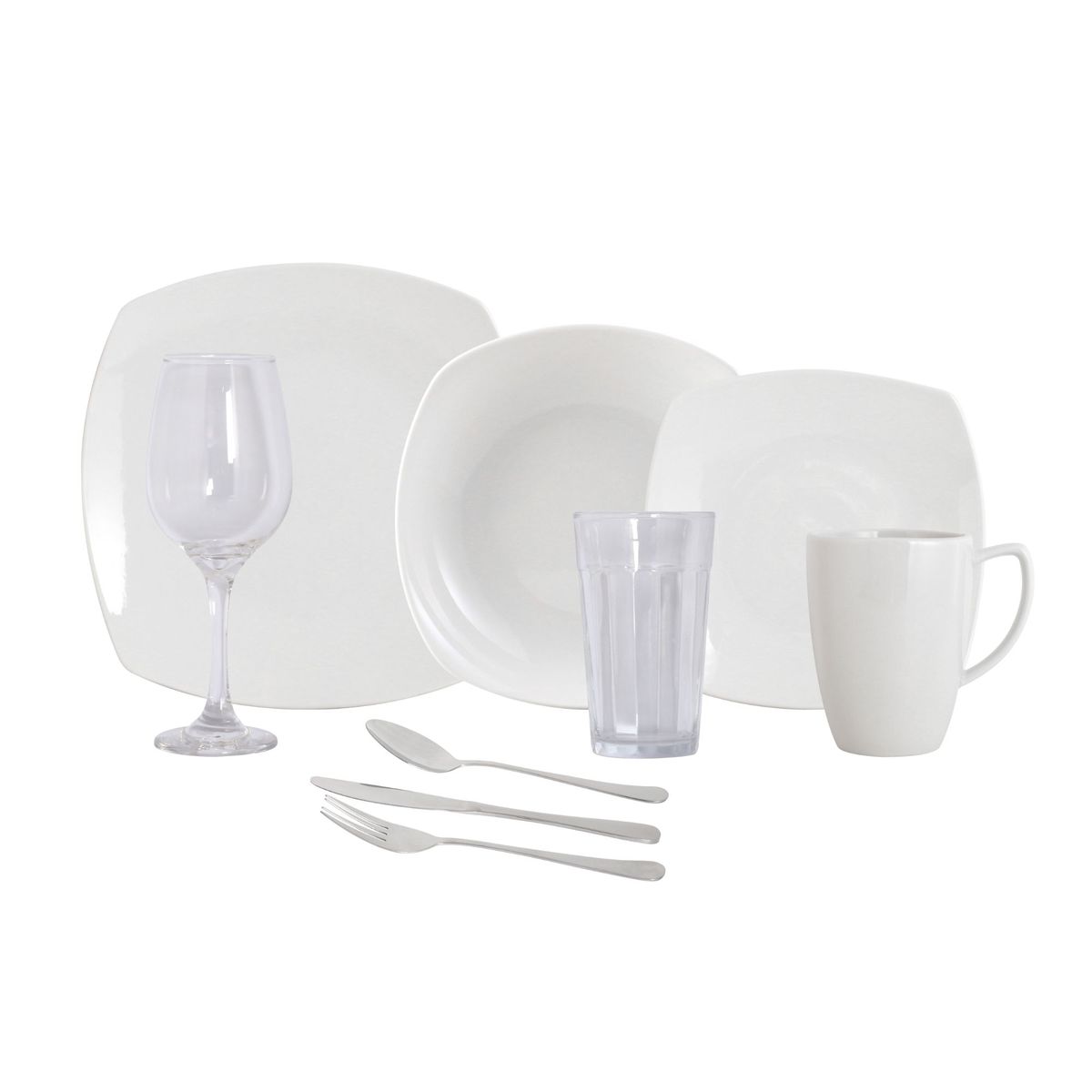 JUST HOME COLLECTION - Juego de vajillas Cerámica Blanco 36 Piezas