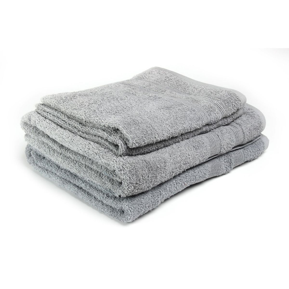 JUST HOME COLLECTION - Setx4 Toallas de Baño Gris de Algodón