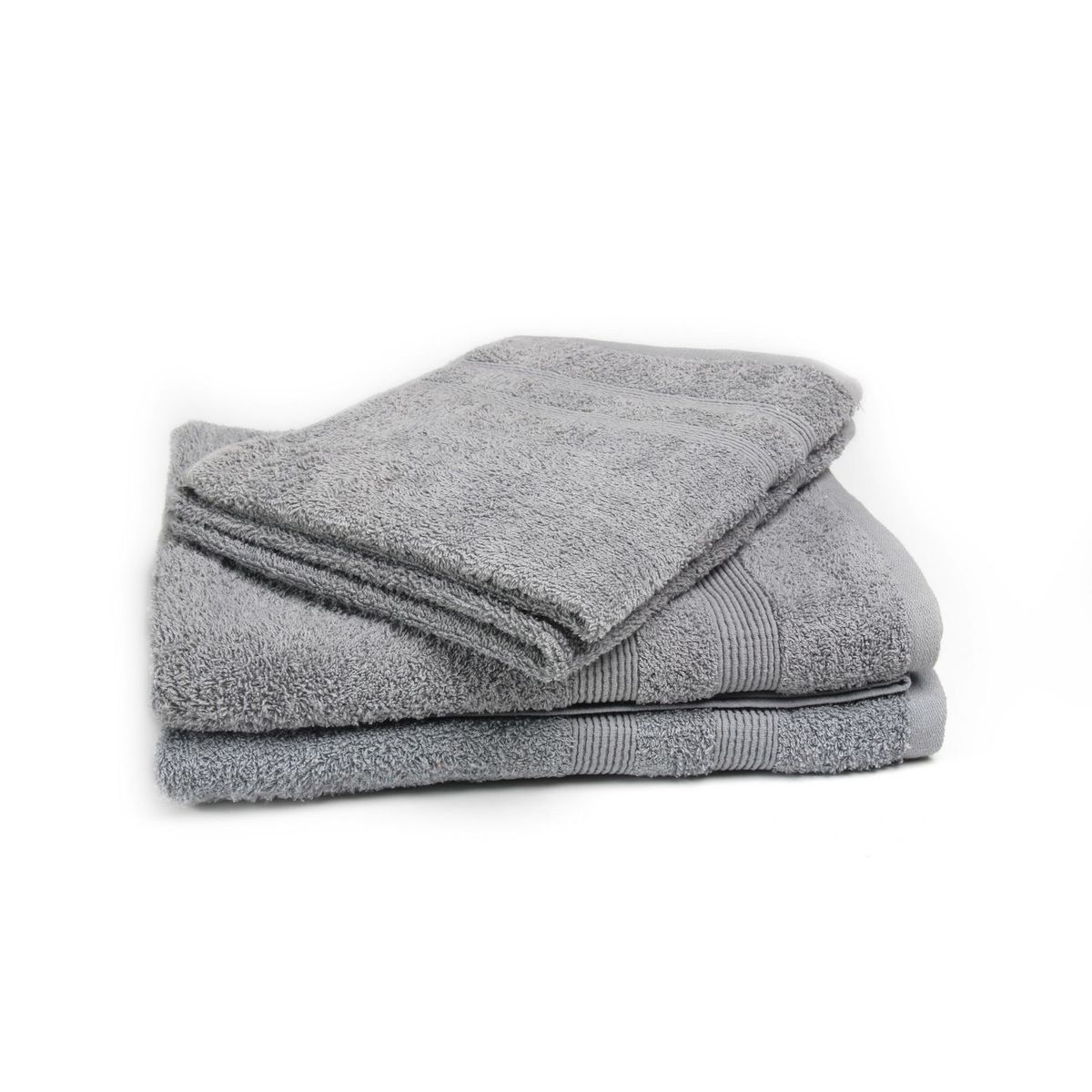 JUST HOME COLLECTION - Setx4 Toallas de Baño Gris de Algodón