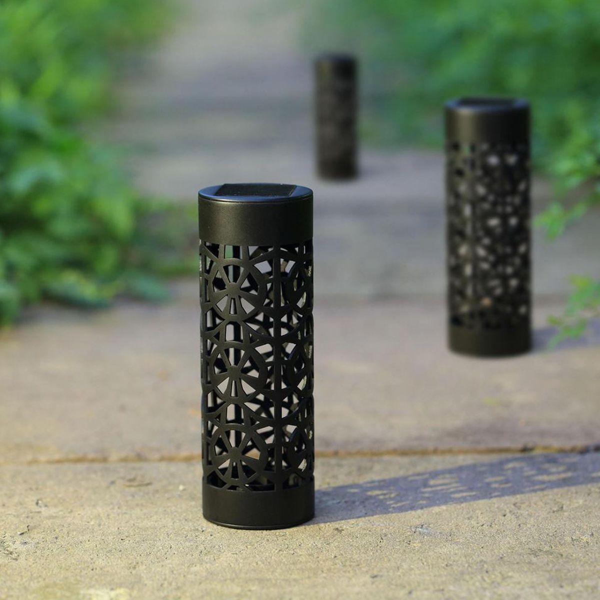 JUST HOME COLLECTION - Estaca Solar Led Tubo Negro Luz Cálida