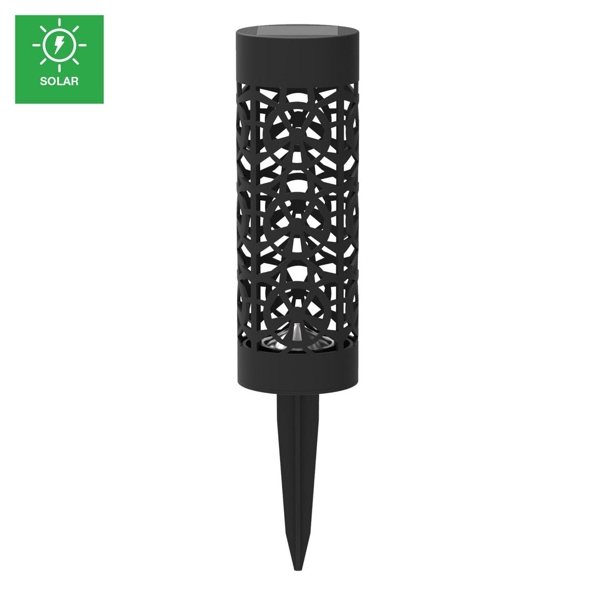 JUST HOME COLLECTION - Estaca Solar Led Tubo Negro Luz Cálida