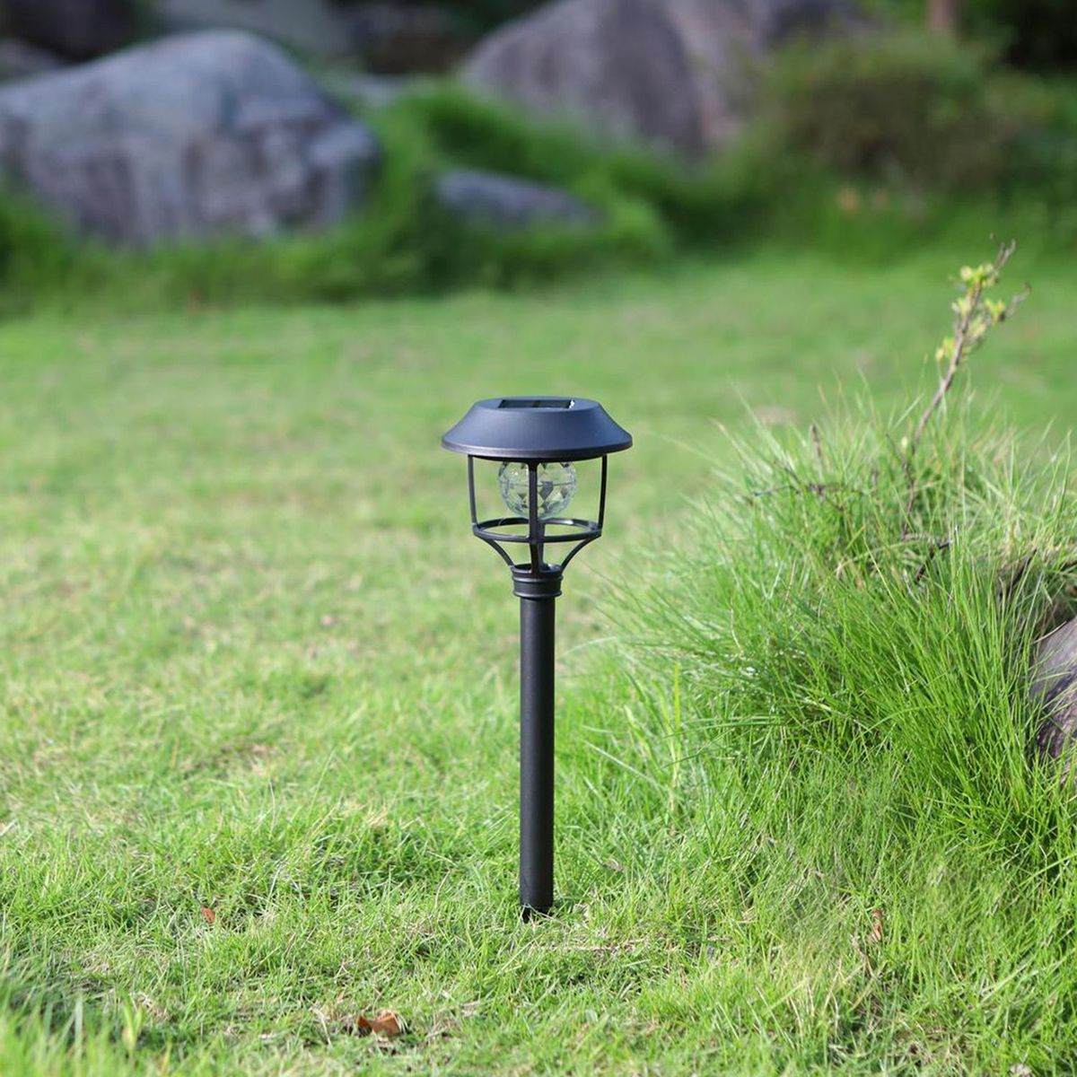 JUST HOME COLLECTION - Estaca Solar Led Rotar Negro Luz Fría