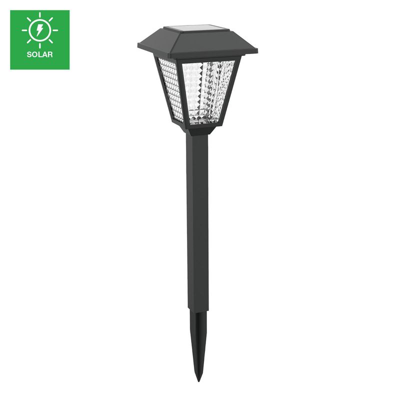 JUST HOME COLLECTION - Pack X6 Estaca Solar Plástico Negro Luz Cálida