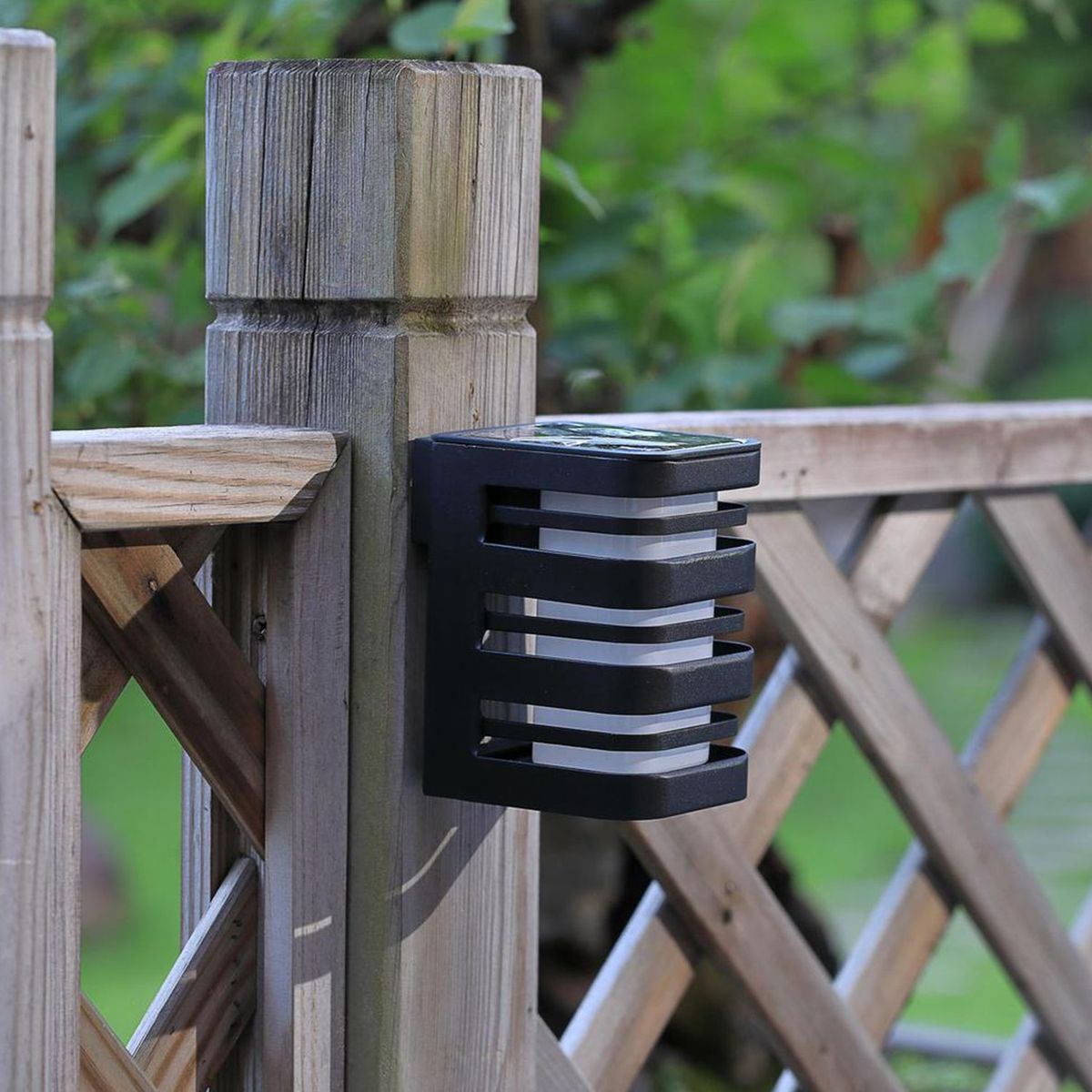 JUST HOME COLLECTION - Farol Muro Solar Cuadrado Negro