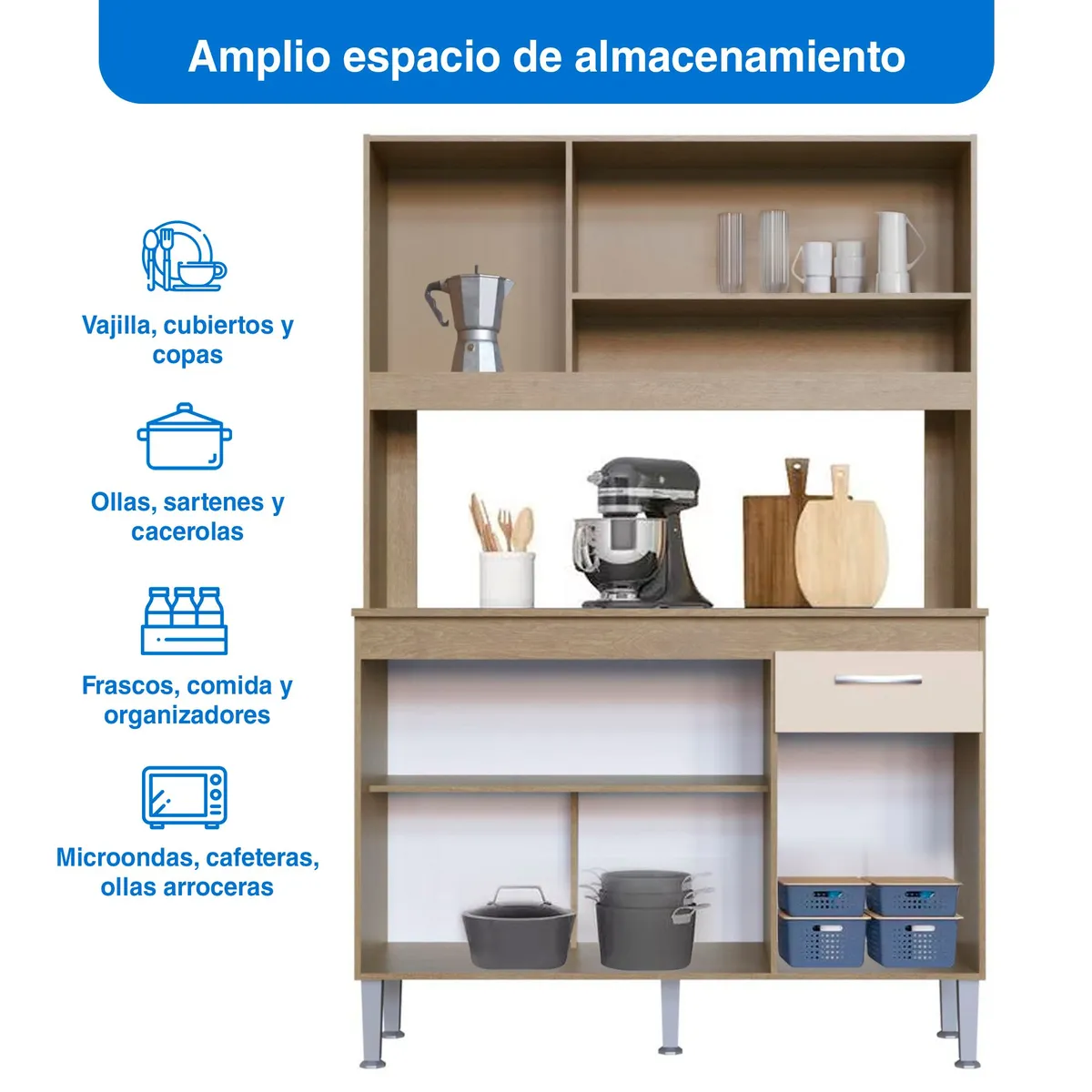 GENIALFLEX - Mueble de Cocina Alacena Betina 118cm ancho
