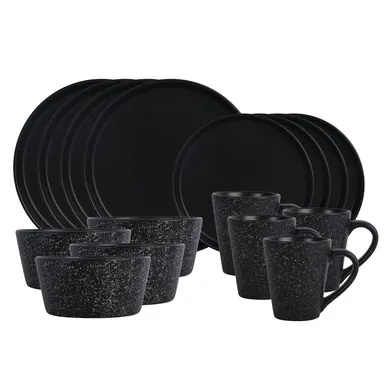 Juego de vajillas Cer�mica Negro 16 Piezas