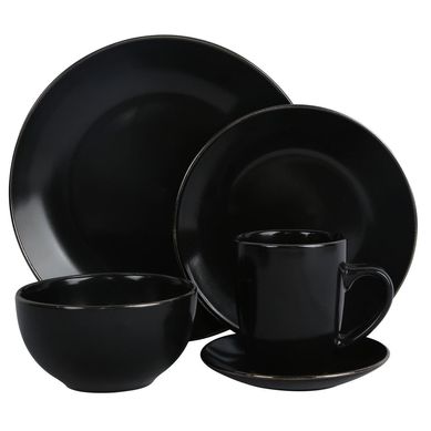 Juego de vajillas Cermica Negro 16 Piezas