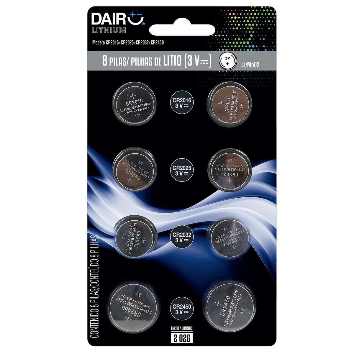 DAIRU - Pack 8 Pilas Dairu 2016+2025+2032+2450