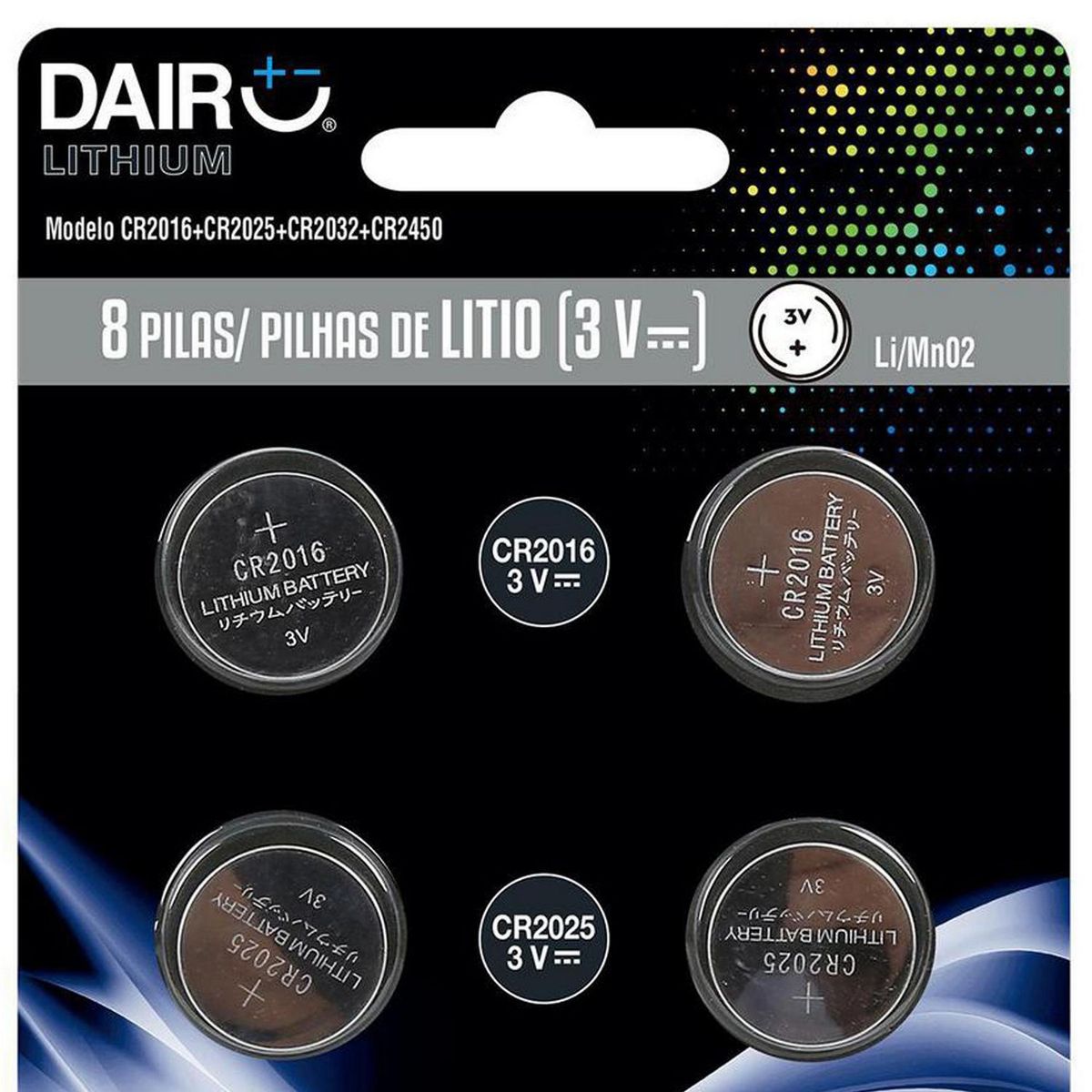 DAIRU - Pack 8 Pilas Dairu 2016+2025+2032+2450