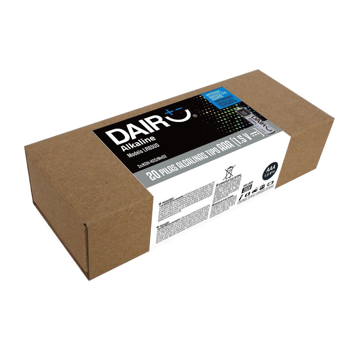 DAIRU - Pack de 20 Pilas Alcalinas Dairu AAA 1.5V