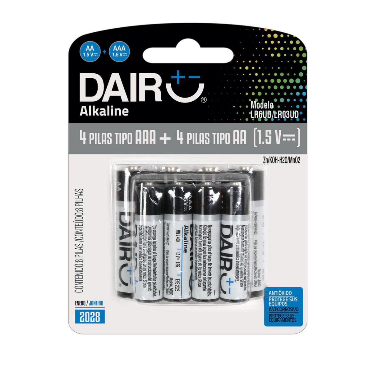DAIRU - Pack 8 Pilas Alcalinas Dairu AAx4+AAAx4