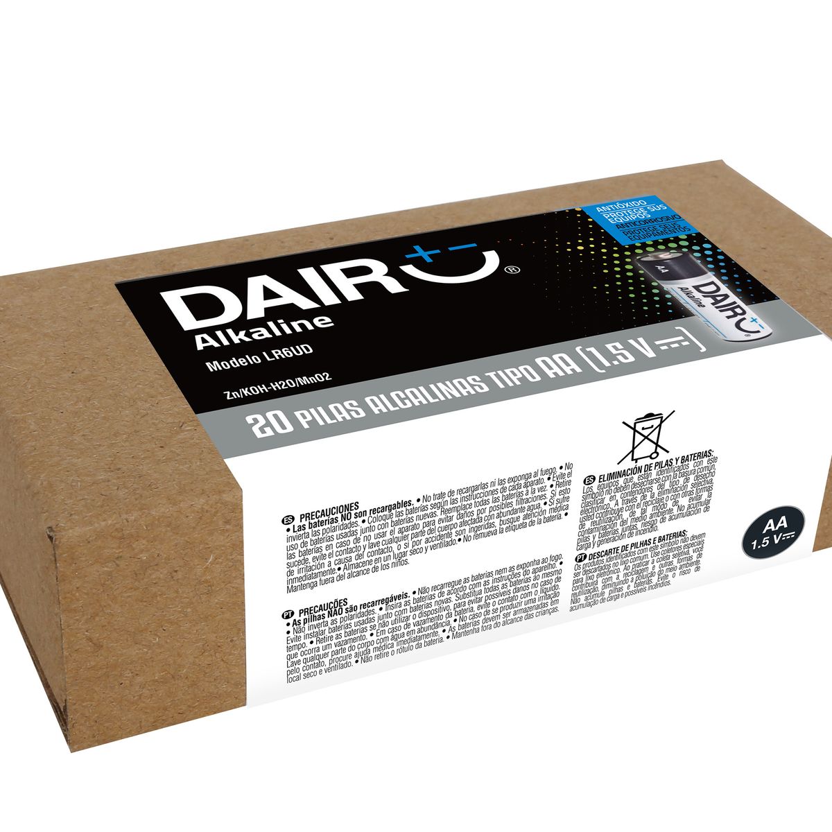 DAIRU - Pack de 20 Pilas Alcalinas Dairu AA 1.5V