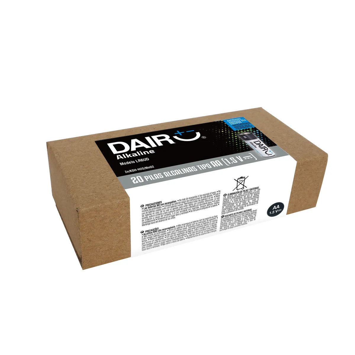 DAIRU - Pack de 20 Pilas Alcalinas Dairu AA 1.5V
