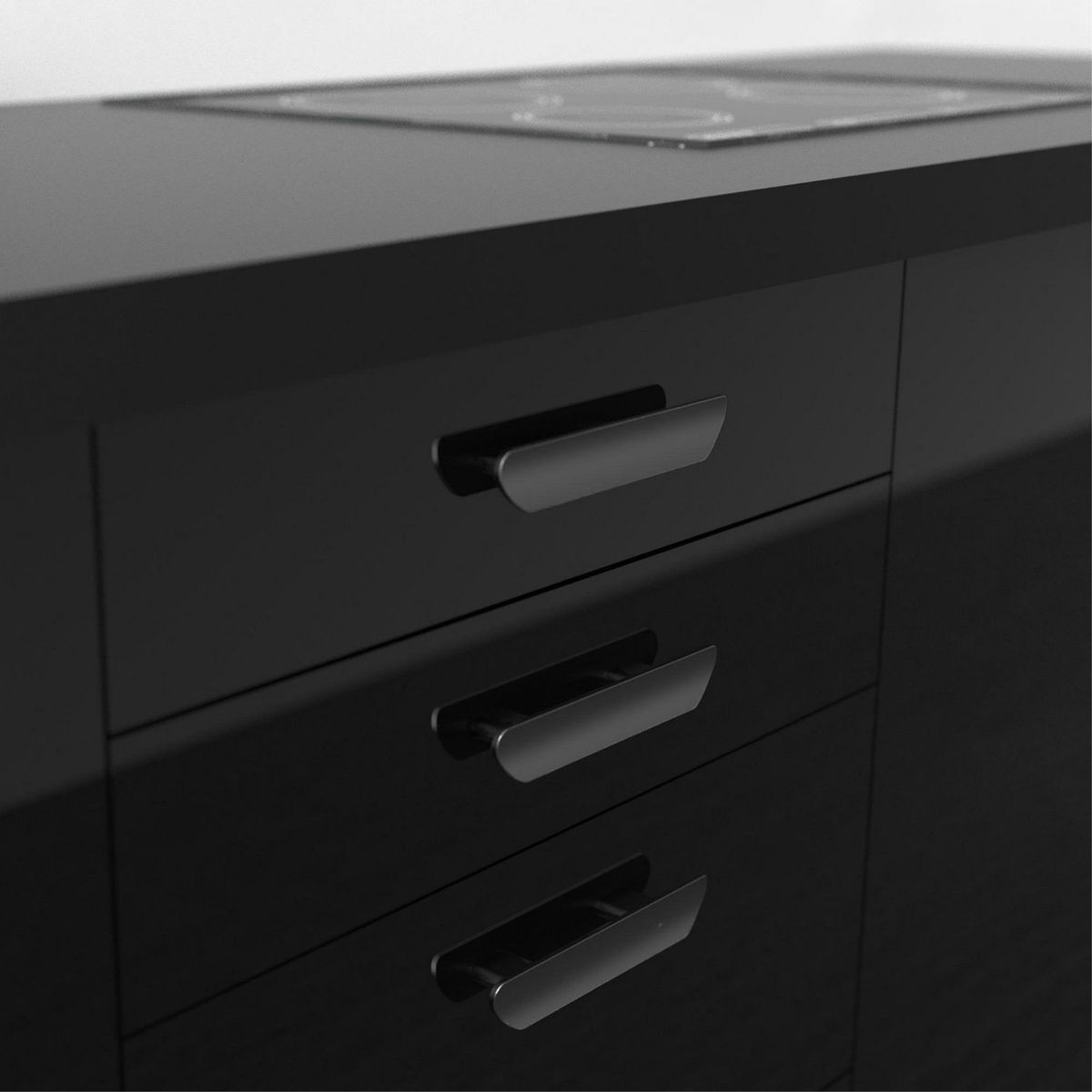 FIXSER - Jalador de Asa Plástico ABS Negro APL11 64/96 mm