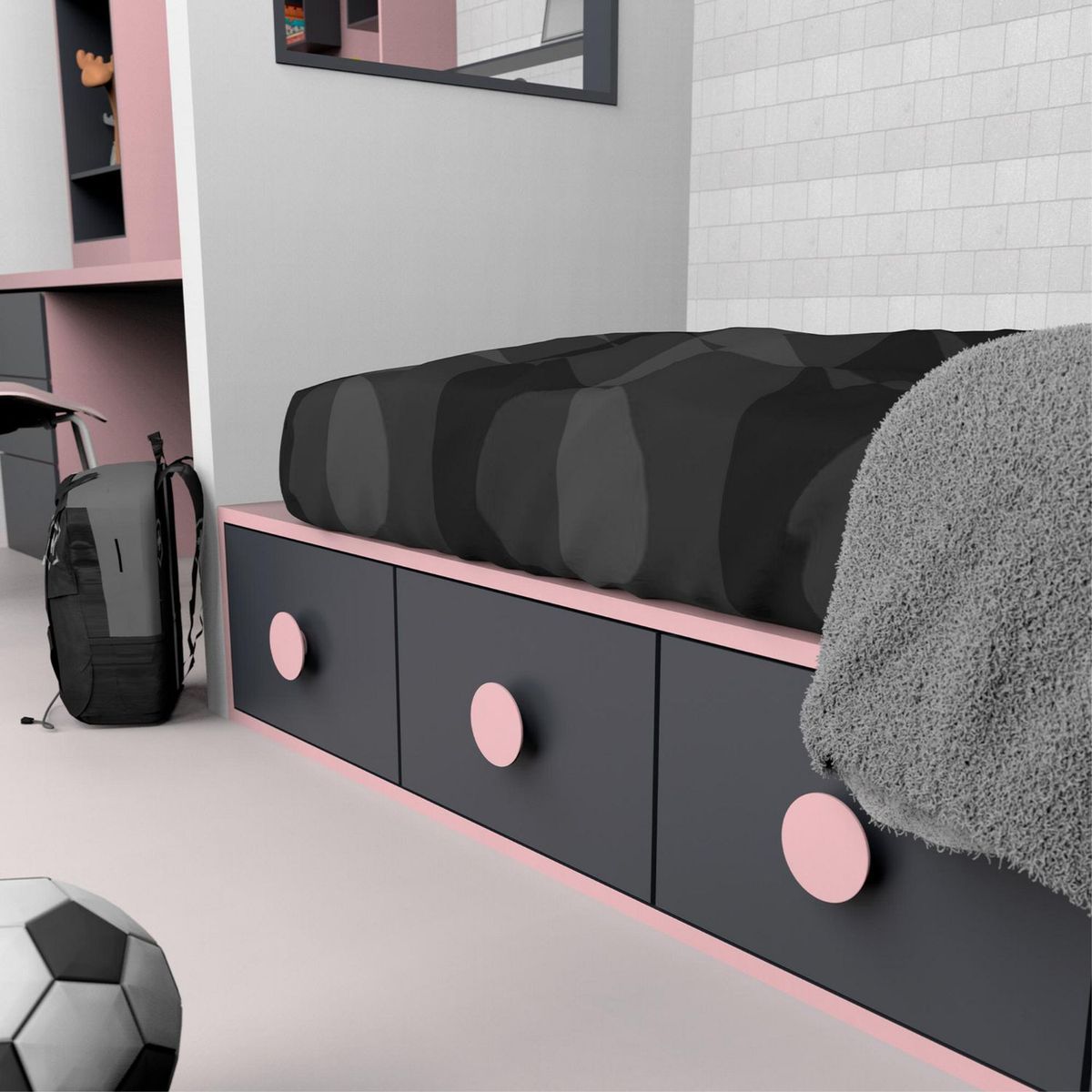 FIXSER - Jalador de Perilla Plástico ABS Rosa PPL14 100 mm